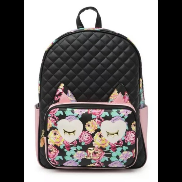 🥰Adorable Betsey Johnson 🌺 Quilted 🐈‍⬛ Backpack - Picture 3 of 14